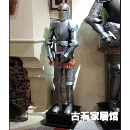 C retro knight armor / medieval Crusader / Teutonic Knights landing / bar decoration decoration