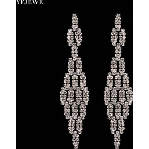 YFJEWE Arrived Hot Sale big drop earrings for woman of crystal oorbellen Sliver Plated&Gold Zinc Alloy earring jewelry