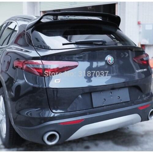 For Alfa Romeo Stelvio 2017 - 2018 Carbon Fiber rear boot Wing Spoiler Rear Roof Spoiler Wing Trunk Lip Boot Cover Car Styling
