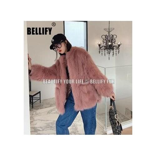 Korean and Japanese Style Warm Long Natural Fox Fur Coats Outerwear Plus Size Ladies Winter Jackets