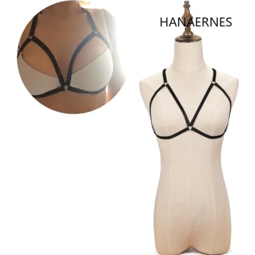 Women Gothic sexy bondage lingerie Elastic Cage Harness Bra Bandage Lingerie Strappy Halter Bra Bustier Tops Harness Lingerie