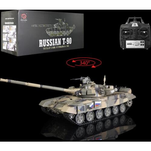 1/16 Scale 2.4Ghz Heng Long 7.0 Plastic Ver Russia T90 RTR RC Tank 3938 Model ToysTH17842-SMT4