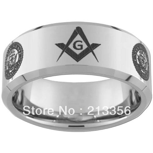 10PCS/LOT FREE SHIPPING!USA WHOLESALES CHEAP PRICE 8MM WOMEN&MENS HIS/HER SILVER BEVELED MASONIC MASTER US NAVY TUNGSTEN RINGS