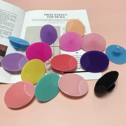 100Pcs/lot Spot Small Silicone Face Wash Brush Pore Cleaning Brush Baby Shampoo Brush Mix color Cleansing Brush
