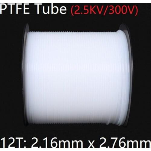 12T 2.16mm x 2.76mm PTFE Tube F46 Insulated Capillary Heat Protector Transmit Hose Rigid Temperature Corrosion Resistance 300V