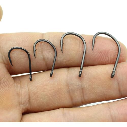 30pcs Carp Fishing Hooks Wide Gape Barbed PTFE Coated Carp Hooks For Carp Needle Sharp Fish hook Carp Fishing Accessories