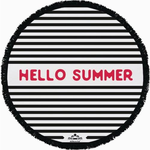 Quick dry Beach leisure resort creative swimming towel HELLO SUMMER Towels yoga mat shawl bandage round tassel пляжный коврик