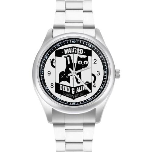 Black Cat Quartz Watch Sports Casual Wrist Watch Steel Design Photo Woman Wristwatch