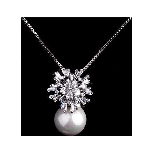 DJM AAA Quality Fashion Jewelry Luxury Diamante Pearl Necklaces(DJ0282)