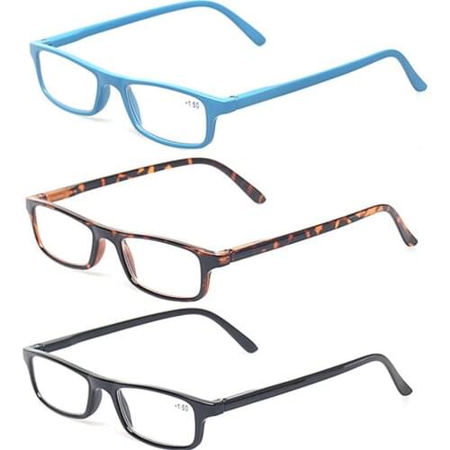 Hention 3 Pack Spring Hinge Reading Glasses Fashion Men And Women Small Frame Readers Diopter +0, +50, +75, +100...+600