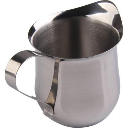 Perfect Coffee Milk Mug Cup Jug 3/5/8 OZ Stainless Steel Coffee Shop Small Milk Cream Waist Shape Cup Jug Nice