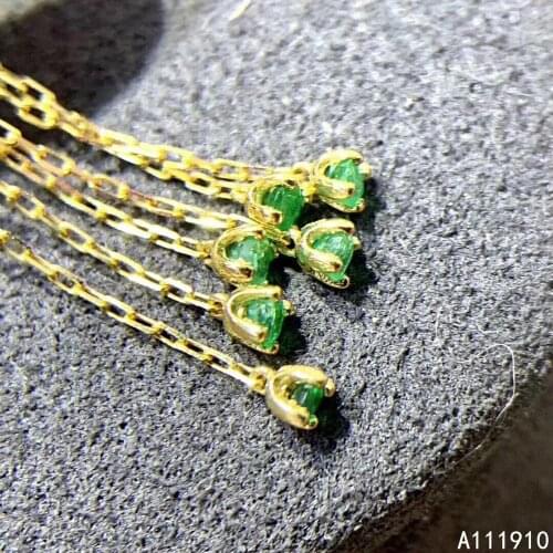 KJJEAXCMY fine jewelry 925 sterling silver inlaid Natural Emerald ladies earrings exquisite support detection popular