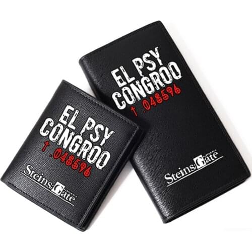 Anime Steins;Gate Okabe Rintarou EL PSY CONGROO Cosplay Unisex Pu Leather Wallet Long Wallet Fashion Men Clutch Money Bags