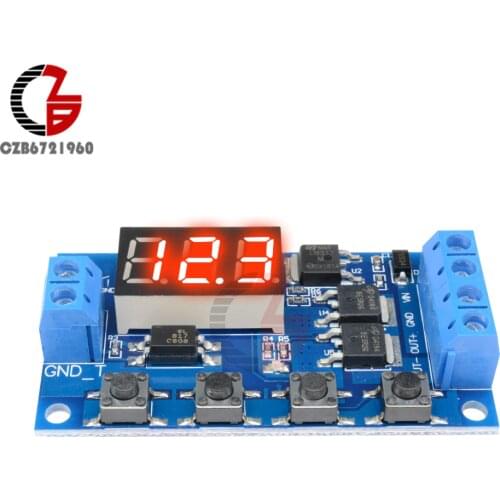 DC 12V 24V Dual MOS LED Digital Time Delay Relay Trigger Cycle Timer Delay Switch Circuit Board Timing Control Module DIY