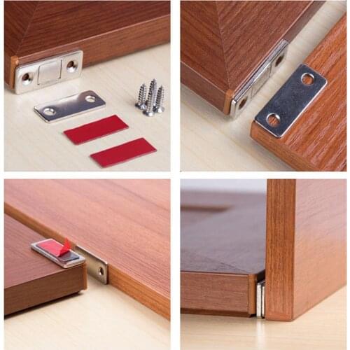 2pcs/Set Strong Door Closer Magnetic Door Catch Latch Cupboard Cabinet with Magnet Thin For Furniture Door Ultra Screws G2I4