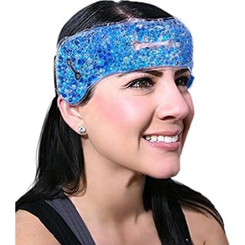 Reusable Head Gel Ice Packs, Migraine Relief Cold Pack & Strap for Hot Cold Compress & Adjustable Backing for Headache Pain Ease