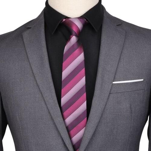 SHENNAIWEI 6cm men tie gifts jacquard Striped neck tie Skinny gravatas para homens