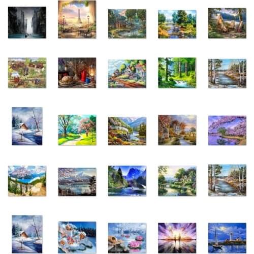 Scenery top cross stitch kit people 18ct 14ct UNprinting11ct count print canvas stitches embroidery DIY handmade needlework