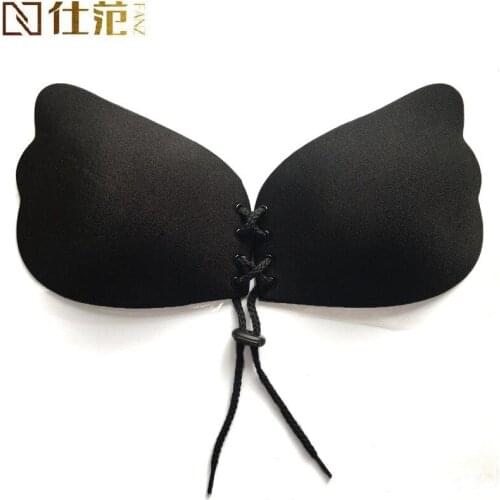 Winged goddess invisible wedding underwear one piece seamless silicone breast sticker gathering pullstring breathable bra