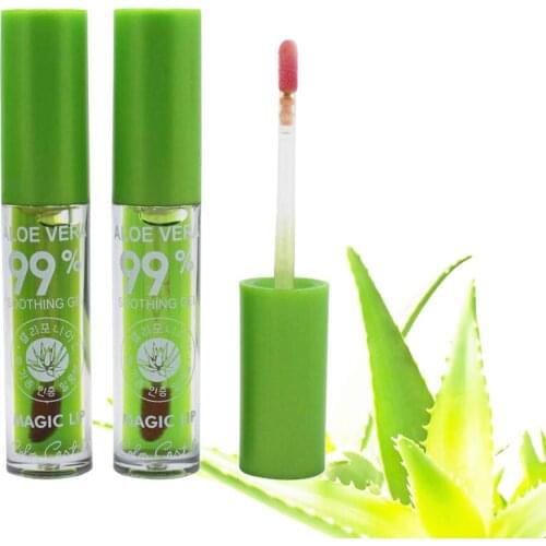 New Magic Color Temperature Change Color Lip-gloss Moisturzing Anti-aging Lip Protection Aloe Vera Non Stick Cup Juice Lipgloss