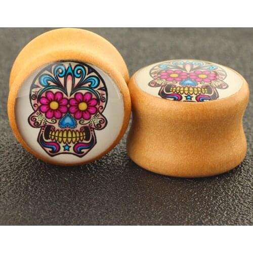 JUNLOWPY Natural Wood Double Flared Ear Plugs Saddle Ear Tunnels Expander Gauges Piercing Ear Lobe Stretcher Body Jewelry 6-16mm