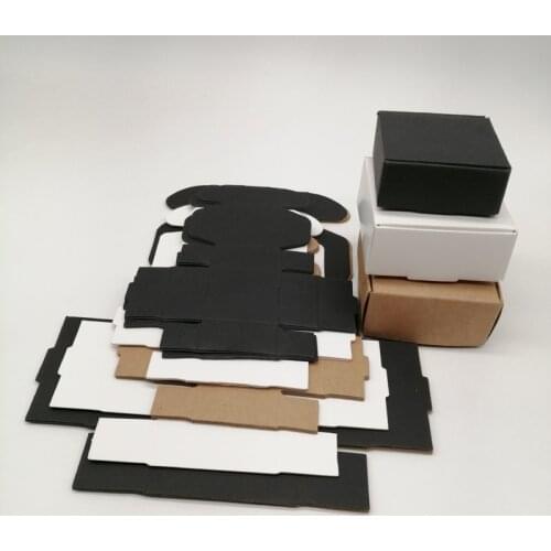 50pcs White/Black/kraft Paper Gift Box Kraft Paper Box for Gifts Birthday Party Wedding Candy Box Storage Packing Box Wholesale