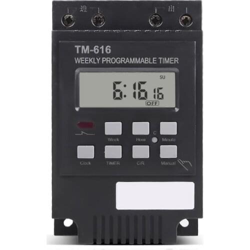 30A 220V Load 7 Days Weekly Programmable Electronic Timer Digital Smart Timer Switch Relay Control TM616 Din Rail Mount Timer