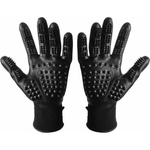 Dog Cat Horse Grooming Gloves Pet Animal Cleaning Massage Glove Gentle Effective Bathing Hair Remover Brush