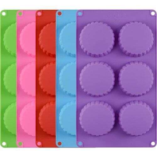 6 Cavity Silicone Pie Pan/Mold Mini Tart Pan Tartlet Pans Fluted Quiche Pans Chocolate/Cookie/Candy Molds