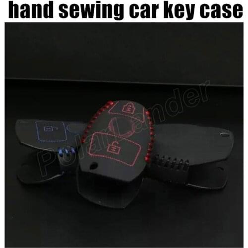 Only Red top quality case fit for BENZ car key case genuine quality leather car key cloth sewing by hand car key cover