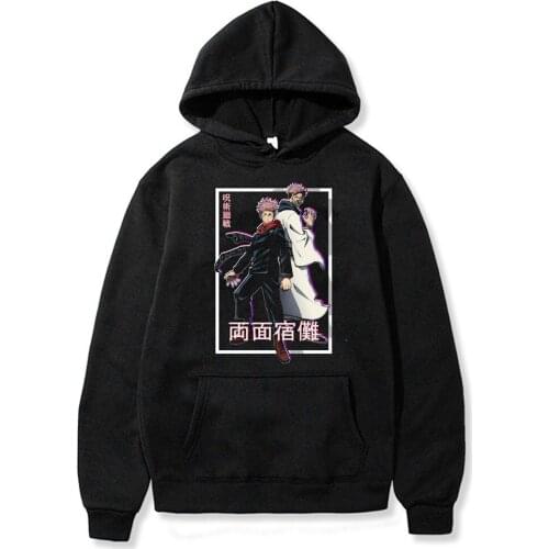 SUNOWE Anime Jujutsu Kaisen Prints Hoodie Women/Men Sweatshirt Loose Long Sleeved Hip Hop Casual Streetwear Harajuku Tops