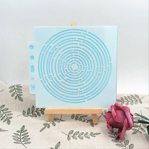 Fingerprint 13*14cm scrapbook stencils spray plastic mold shield DIY cake hollow Embellishment printing lace ruler child toys