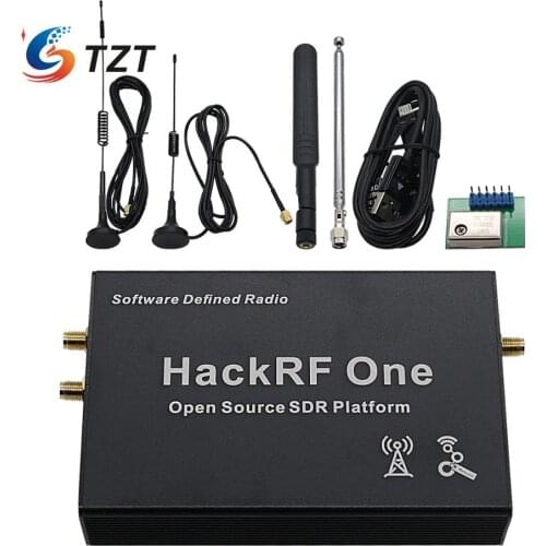 TZT HackRF One SDR Software Defined Radio 1MHz to 6GHz Mainboard Development board kit with 4 Antenna TXCO GPS Clock Full set
