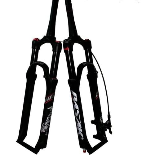 MTB Bicycle Air Suspension Fork 26" 27.5" 29" Disc Brake Remote Line Control Oil Damping Tapered Steering Tube 1 1/8 1 1/2 Inch