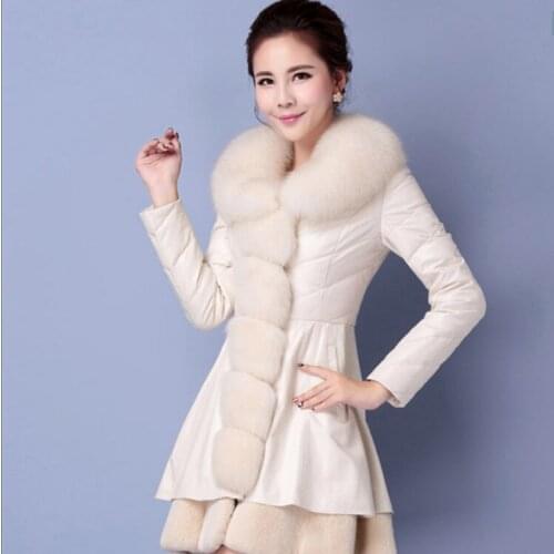 KMETRAM Faux Leather Jacket Winter Jacket Women Faux Fur Collar Warm Parka Women Clothes 2020 Korean Long Coat Abrigo Mujer MY