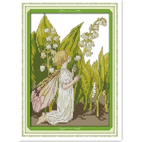 Zhong Linghua Elf Small Manual Cross Stitch Kit DMC Spiraea Your material Hand bag diy Decoration Accessories Painting
