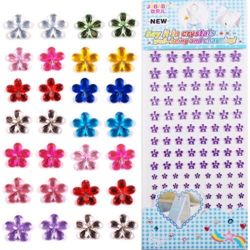 1set 5-10mm Flower Motif Rhinestone Crystal Stickers DIY Phone PC Car Art Decals Self Adhesive Rhinestones
