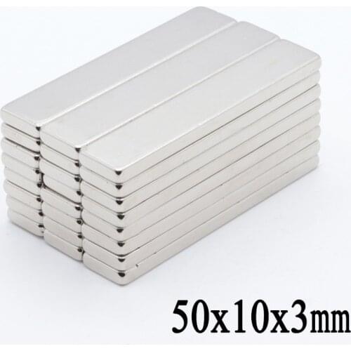 20pcs 50x10x3 mm Super Strong Block Powerful Neodymium Magnets 50*10*3 Rare Earth N35 Magnet