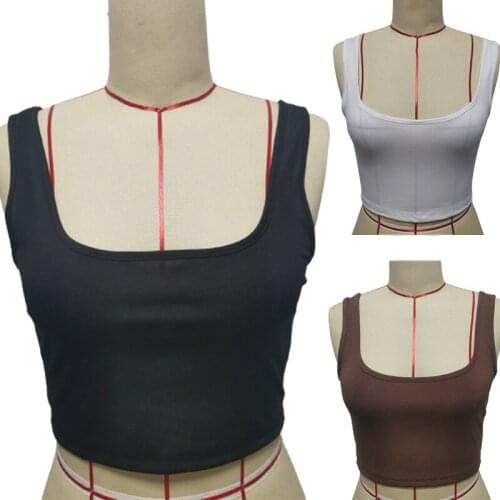 2021 Women Basic Tank Tops Open Navel Slim Crop Sports Top Casual Camisole Sleeveless Tee for Daily N66