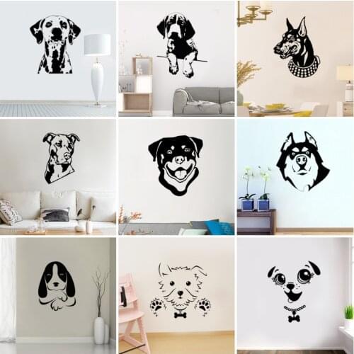 29 Styles Dog Heads Vinyl Wall Stickers Art Decal Home Decor Living Room Removable Wall Sticker Gift