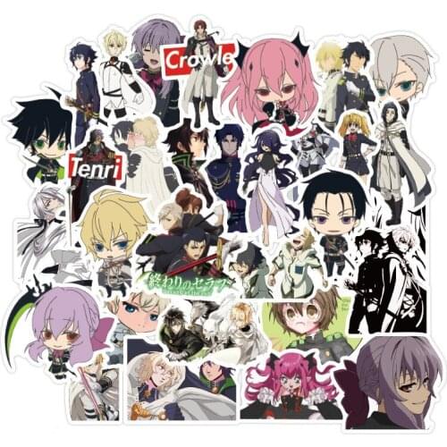 50pcs Anime Seraph of the end Stickers Waterproof Car Stickers PVC Graffiti Decals Sticker For Laptop Suitcase Skateboard Fridge