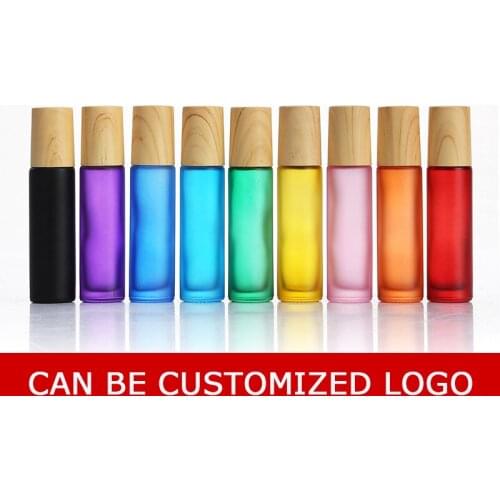 100pcs/Lot 10ml Colored Glass Frosted Rolling Bead Bottle Can Be Refilled And Can Be Customized Logo