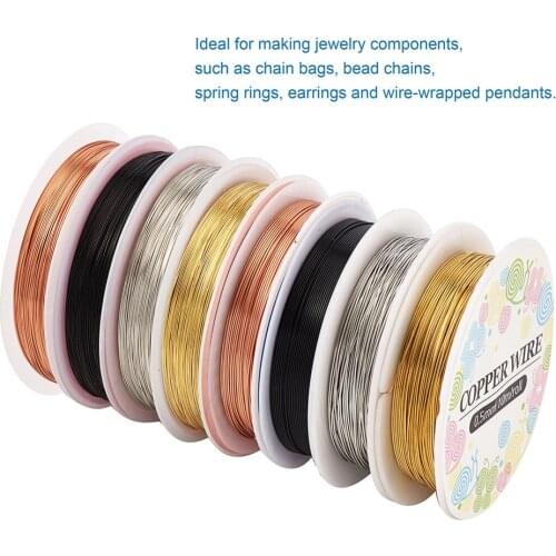 8rolls/set 0.3mm/0.5mm Copper Wire Craft Beading Wire for Jewelry Making DIY Bracelet Neckalce Accessories Findings