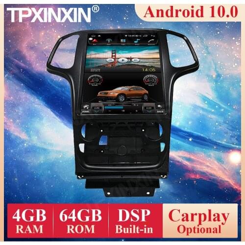 Tesla Style Screen PX6 Android 10 Car Radio For Grand Cherokee Multimedia Video Recorder Player Navigation GPS Auto 2din no DVD