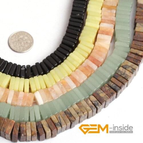 Natural Stone Heishi Spacer Beads For Jewelry Making Strand 15 inch Picasso Jaspers Green Aventurine Black Obsidian Agates Jades