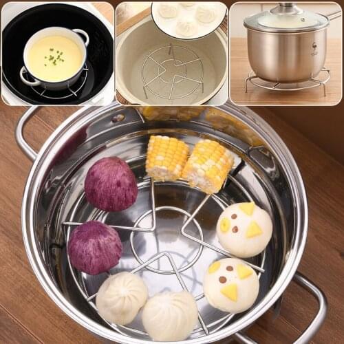 Household Round 304 Stainless Steel Steaming Rack Pressure Cooker Steamed Vegetables Kitchen Accessories Gadgets