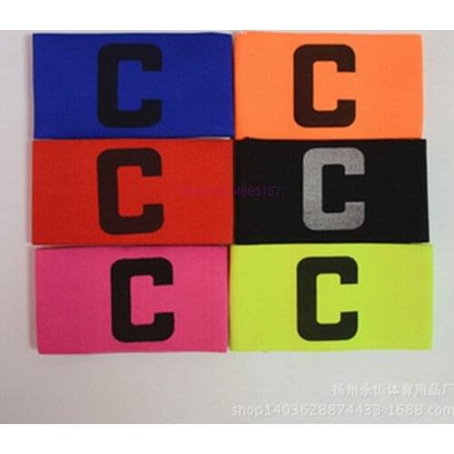 By dhl or ems 1000pcs hot Outdoor Football Soccer Flexible Sports Adjustable Player Bands Fluorescent Captain Armband