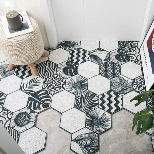 Nordic carpet door mats entrance door mats home balcony non-slip floor mats silk ring entrance carpets can be cut kitchen carpet