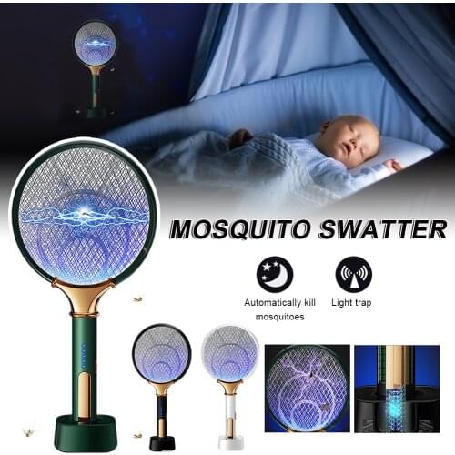 2 IN 1 LED Mosquito Killer Lamp 3000V Electric Bug Zapper Insect Killer USB Rechargeable Fly Swatter Trap Anti Mosquito Flies