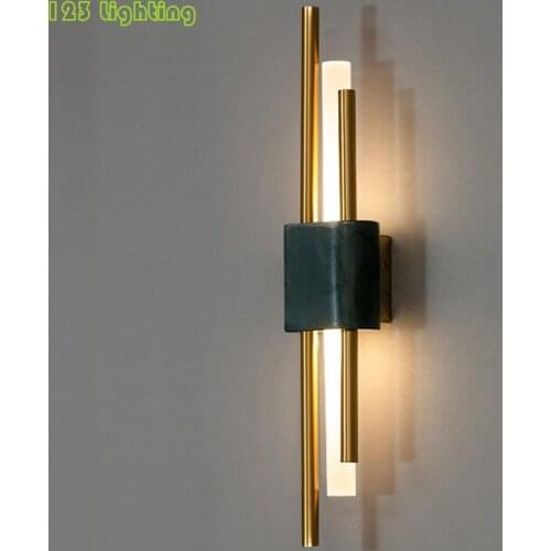 Marble Gold Metal LED Living room Wall lamp Bathroom Bedroom Wall Sconce Warm light Wall Decoration Nordic Home Wall lights